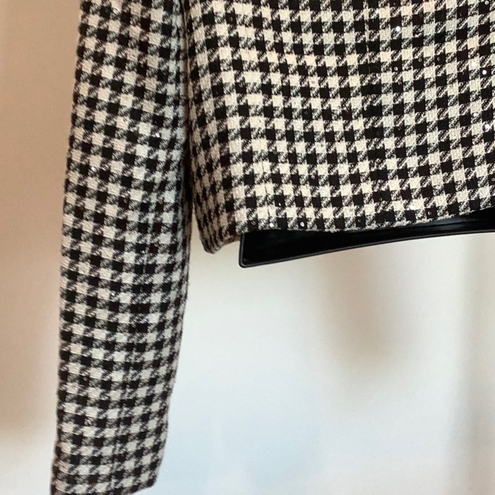 NWT Jason Wu Houndstooth Blazer black white with Sequins - Picture 10 of 13